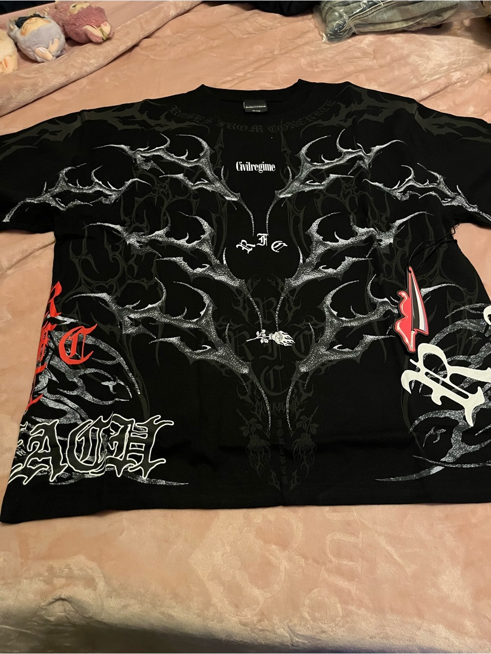 Civilregime Black Short-Sleeve Graphic Tee